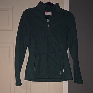 Spyder Green Utility Jacket Fleece High Collar